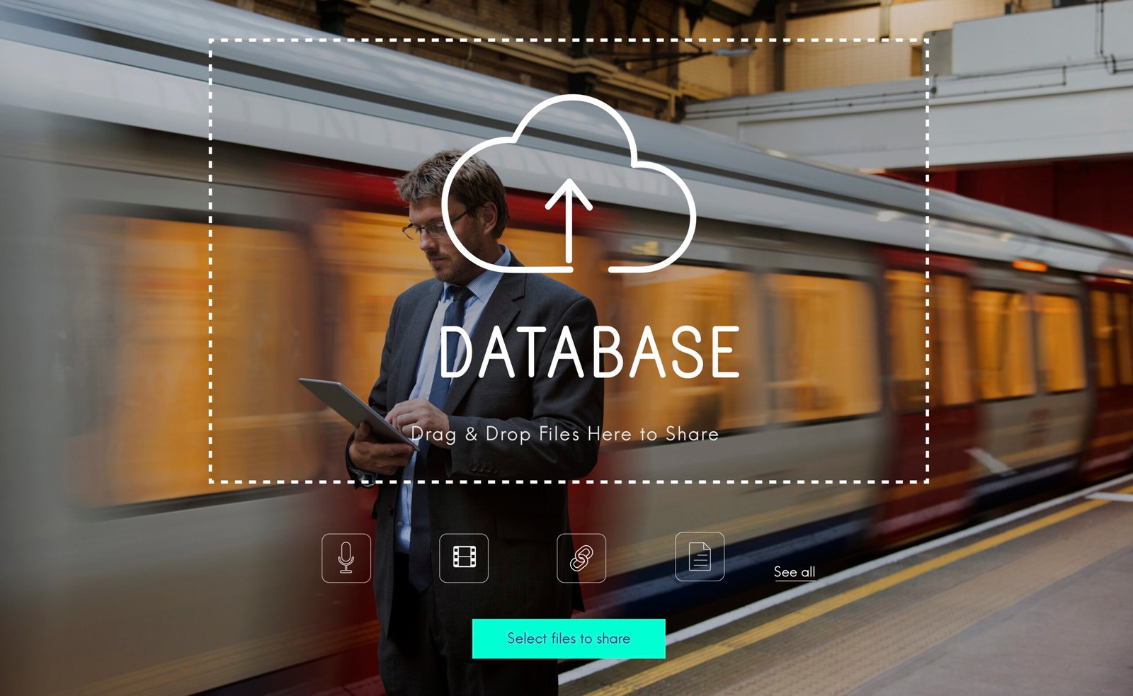 People Using Technology Digital Device with Cloud Computing Icon Graphic